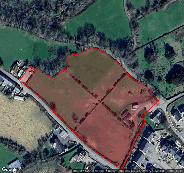 3.2 acre residential development site with planning for 14 homes in Pwllheli